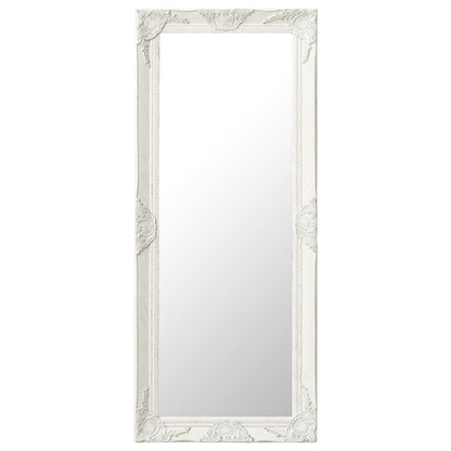 Väggspegel barockstil 50x120 cm vit