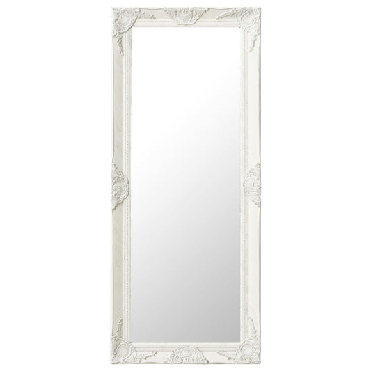 Väggspegel barockstil 50x120 cm vit