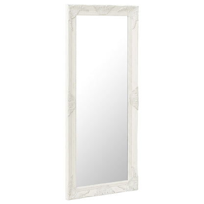 Väggspegel barockstil 50x120 cm vit