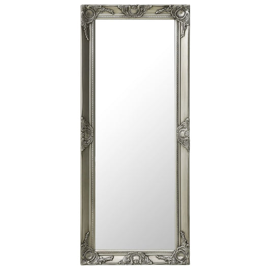Väggspegel barockstil 50x120 cm silver