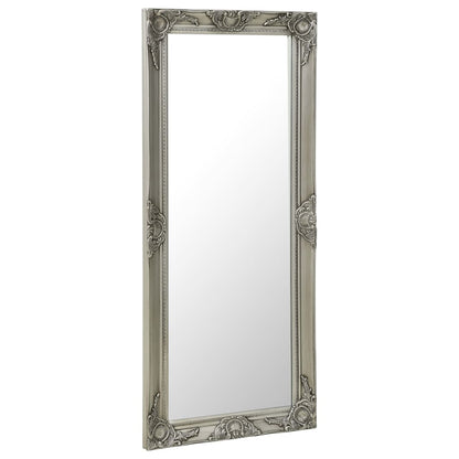 Väggspegel barockstil 50x120 cm silver