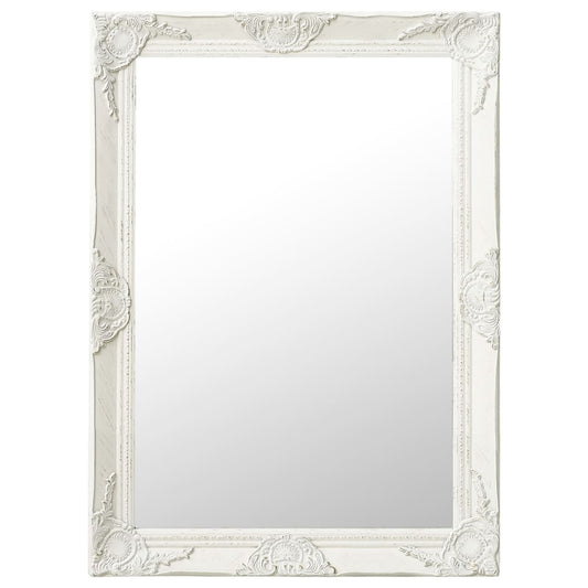 Väggspegel barockstil 60x80 cm vit