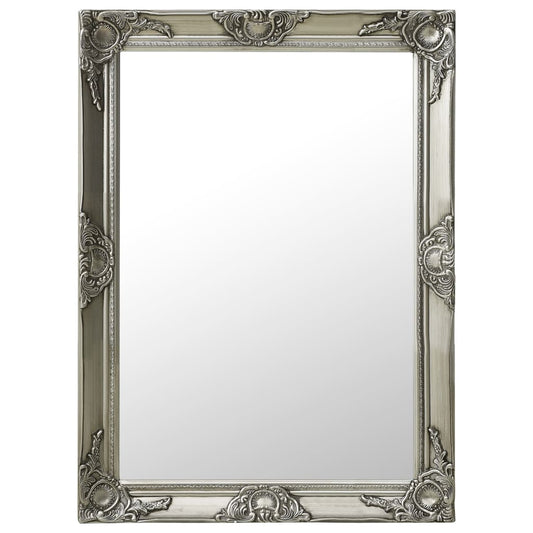 Väggspegel barockstil 60x80 cm silver