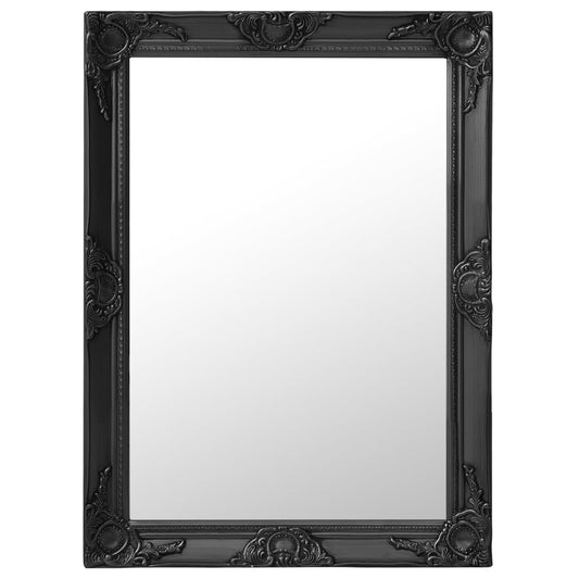 Väggspegel barockstil 60x80 cm svart