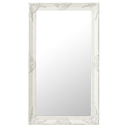 Väggspegel barockstil 60x100 cm vit