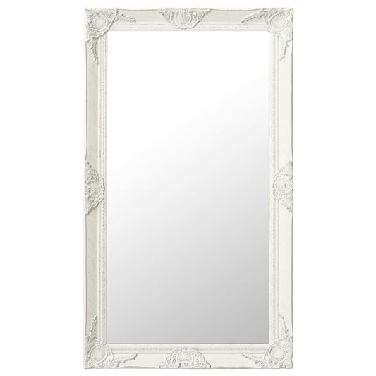 Väggspegel barockstil 60x100 cm vit