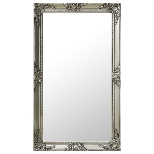 Väggspegel barockstil 60x100 cm silver