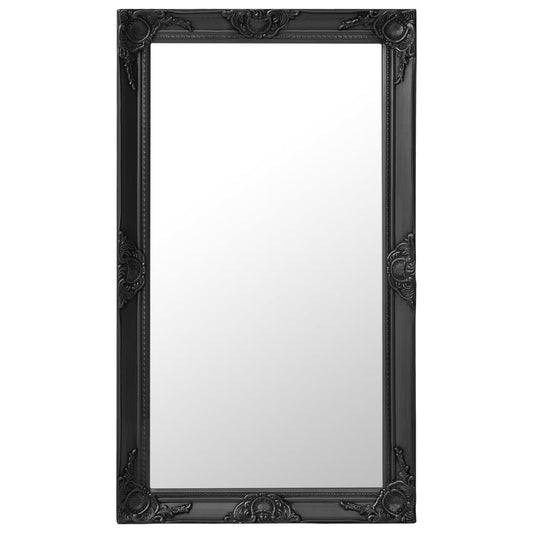 Väggspegel barockstil 60x100 cm svart