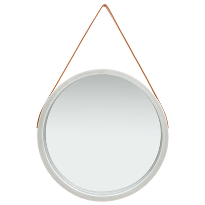 Väggspegel med rem 60 cm silver