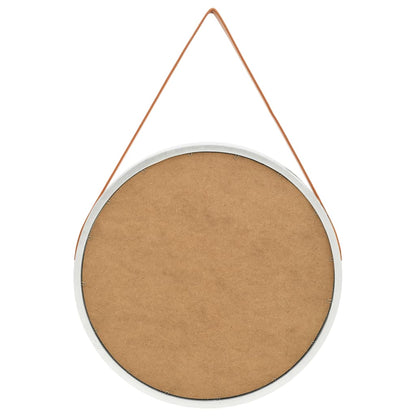 Väggspegel med rem 60 cm silver