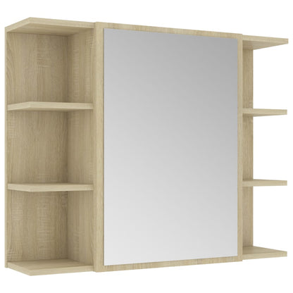 Badrumsspegel Spegelskåp Sonoma Ek 80x20,5x64 cm
