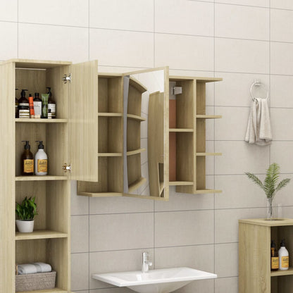 Badrumsspegel Spegelskåp Sonoma Ek 80x20,5x64 cm