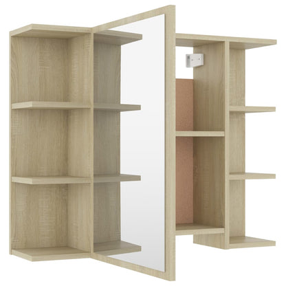 Badrumsspegel Spegelskåp Sonoma Ek 80x20,5x64 cm