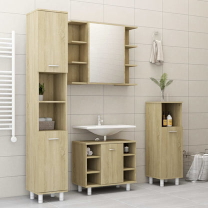 Badrumsspegel Spegelskåp Sonoma Ek 80x20,5x64 cm