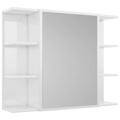Badrumsspegel Spegelskåp Högglans Vit 80x20,5x64cm