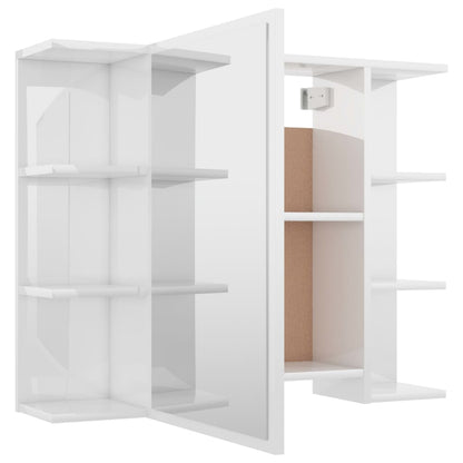 Badrumsspegel Spegelskåp Högglans Vit 80x20,5x64cm