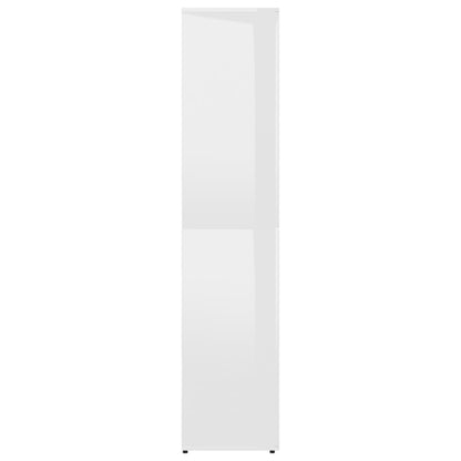 Skoställ Högglans Vit Skoskåp 80x39x178 cm