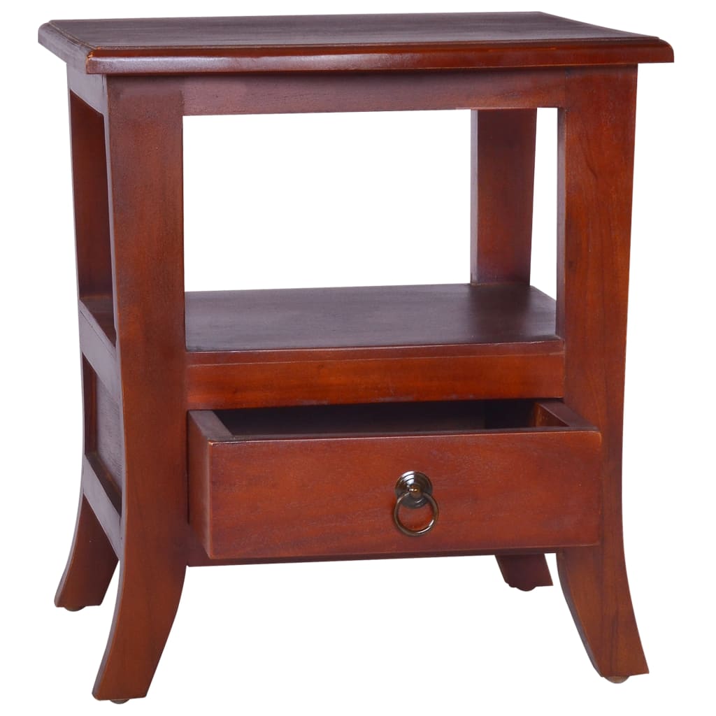 Sängbord klassisk brun massiv mahogny