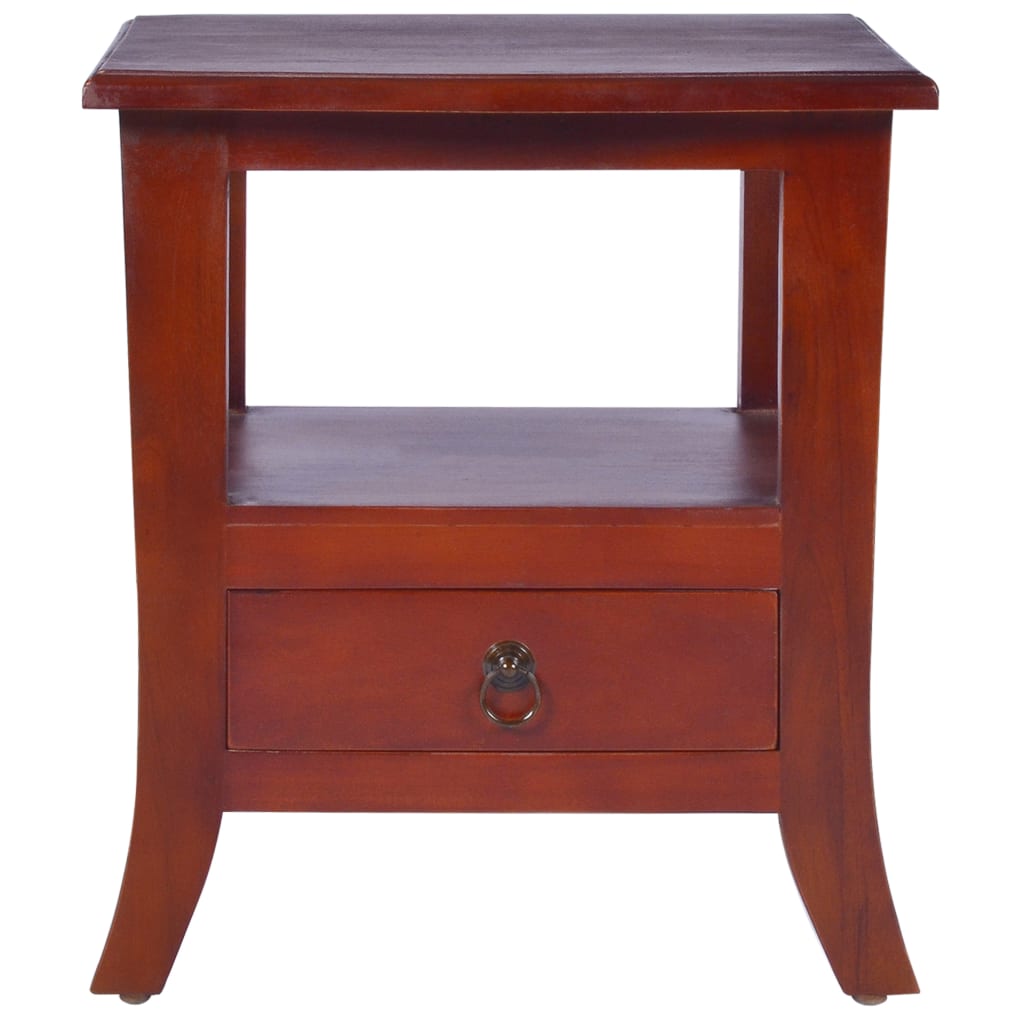 Sängbord klassisk brun massiv mahogny
