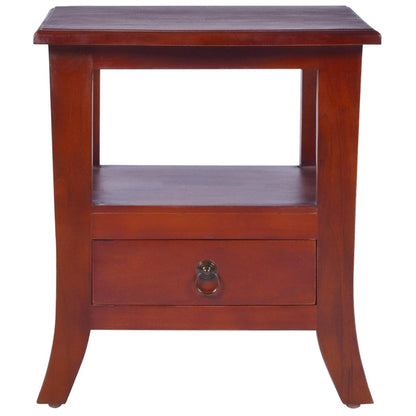 Sängbord klassisk brun massiv mahogny