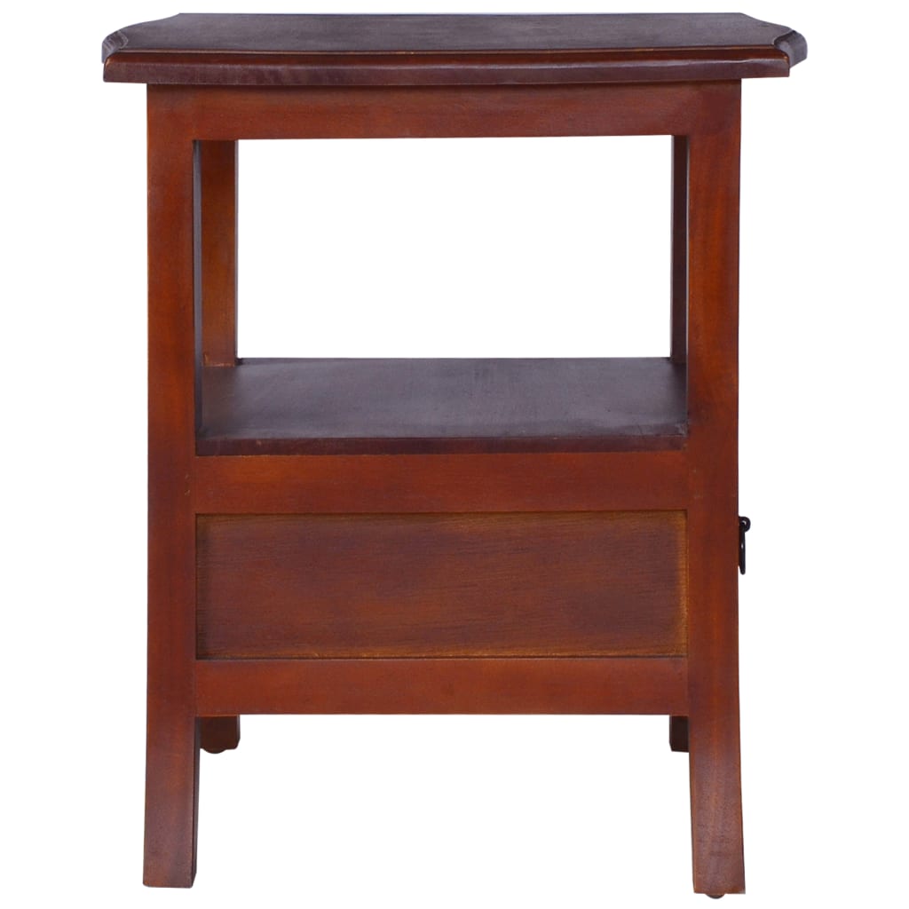 Sängbord klassisk brun massiv mahogny