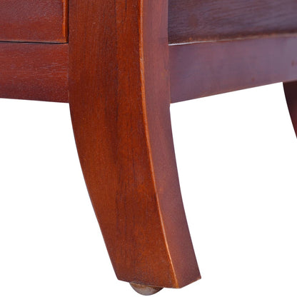 Sängbord klassisk brun massiv mahogny