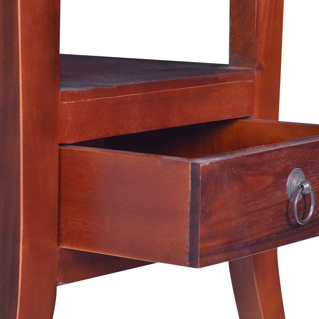 Sängbord klassisk brun massiv mahogny