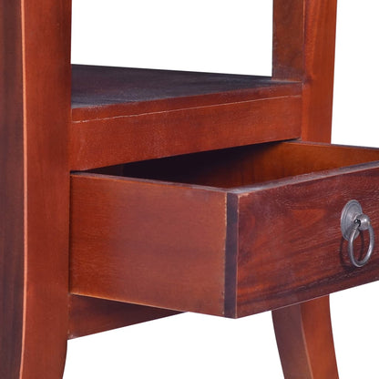 Sängbord klassisk brun massiv mahogny