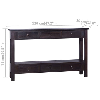 Avlastningsbord Konsollbord Svart 120x30x75 massiv mahogny