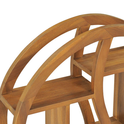 Vägghylla Trä Yin yang-vägghylla 60x15x60 cm massiv teak