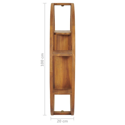 Vägghylla Trä Yin yang-vägghylla 100x20x100 cm massiv teak