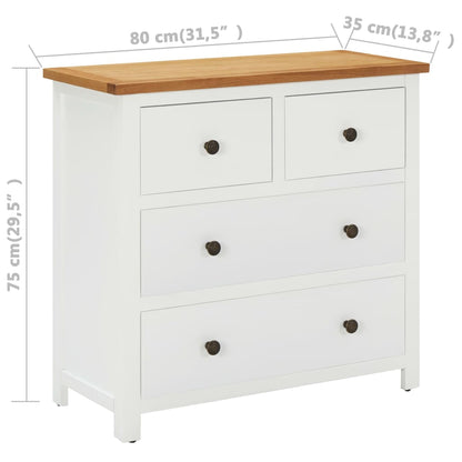 Byrå 80x35x75 cm massiv ek