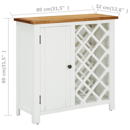 Vinställ Vinskåp 80x32x80 cm massiv ek
