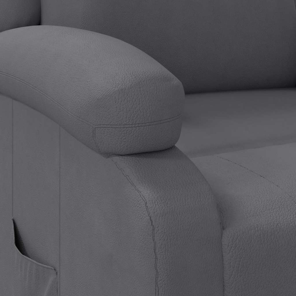 Fåtölj Svart Antracit Reclinerfåtölj konstläder