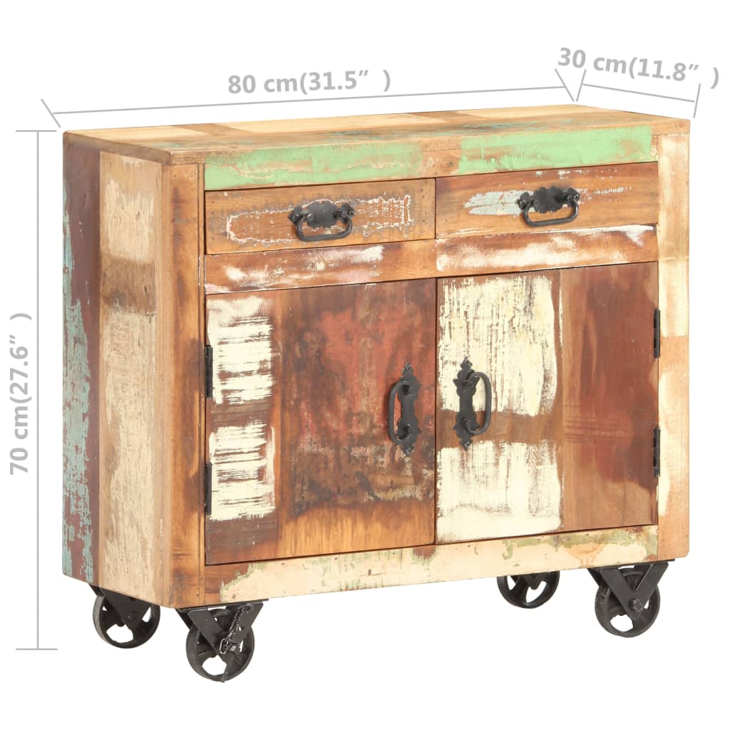 Skänk Trä 80x30x70 cm massivt återvunnet trä