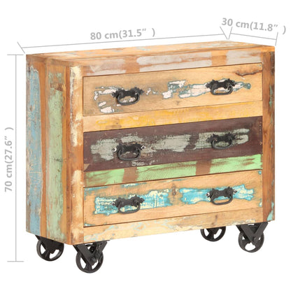 Skänk Trä 80x30x70 cm massivt återvunnet trä