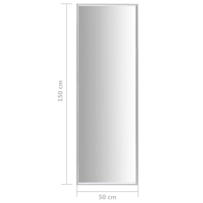 Väggspegel 150x50 cm silver