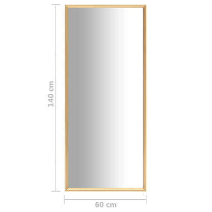 Väggspegel guld 140x60 cm
