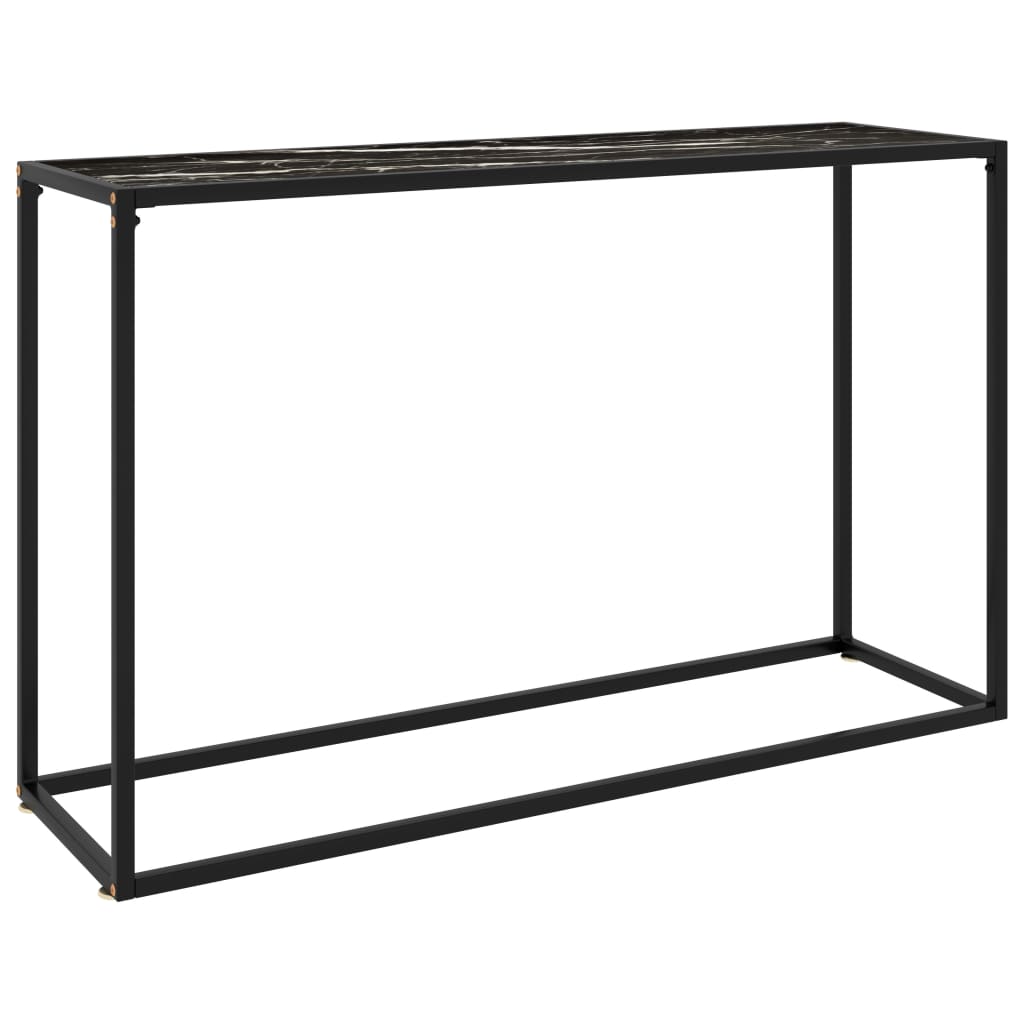 Avlastningsbord Konsollbord Svart 120x35x75 cm härdat glas