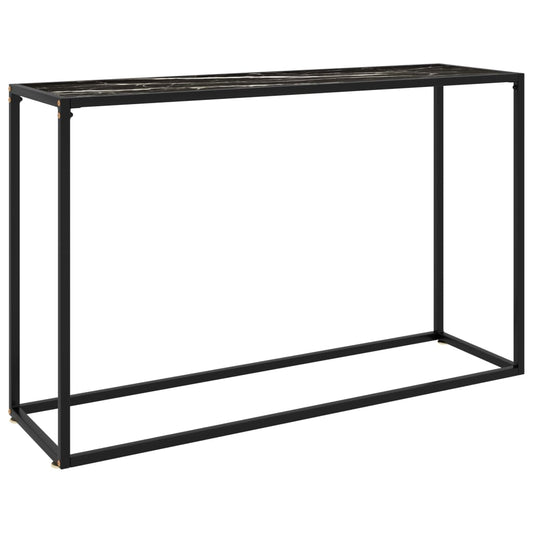 Avlastningsbord Konsollbord Svart 120x35x75 cm härdat glas