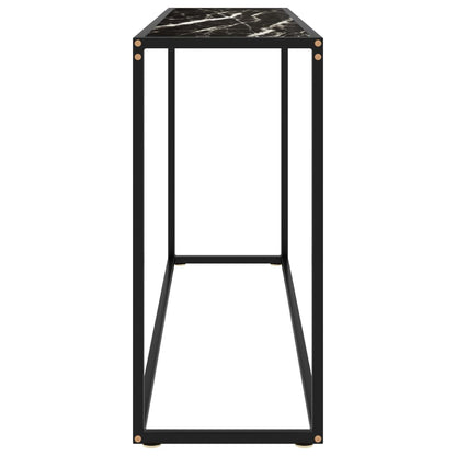 Avlastningsbord Konsollbord Svart 120x35x75 cm härdat glas