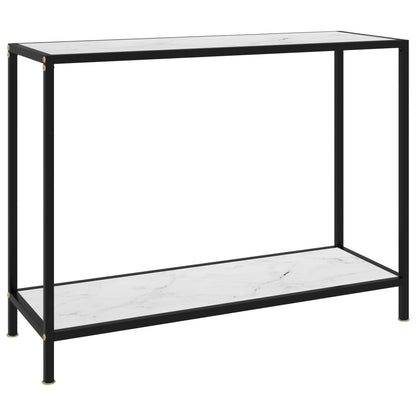 Avlastningsbord Konsollbord Vit 100x35x75 cm härdat glas