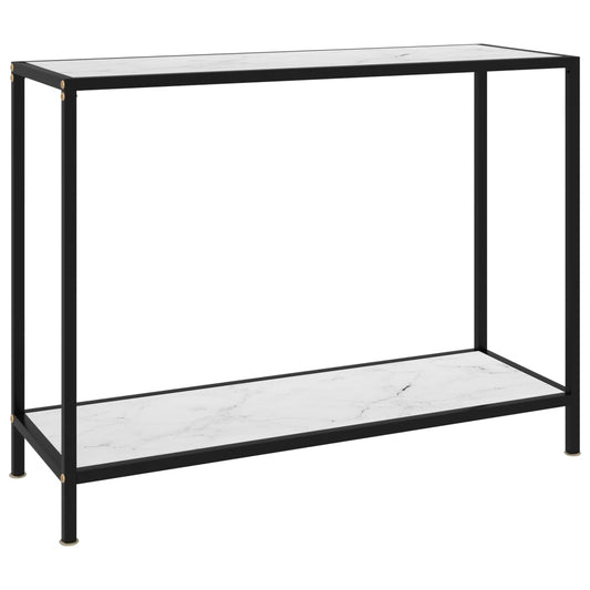 Avlastningsbord Konsollbord Vit 100x35x75 cm härdat glas