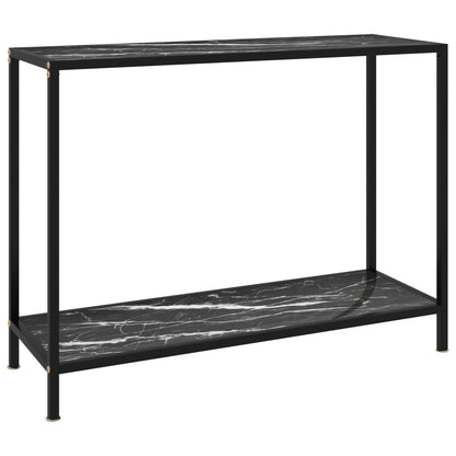 Avlastningsbord Konsollbord Svart 100x35x75 cm härdat glas