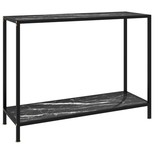 Avlastningsbord Konsollbord Svart 100x35x75 cm härdat glas