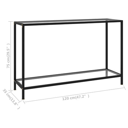 Avlastningsbord Konsollbord DIV. transparent 120x35x75 cm härdat glas