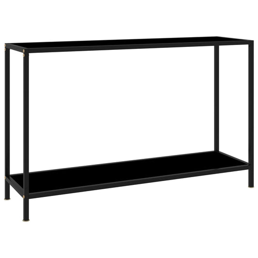 Avlastningsbord Konsollbord Svart 120x35x75 cm härdat glas