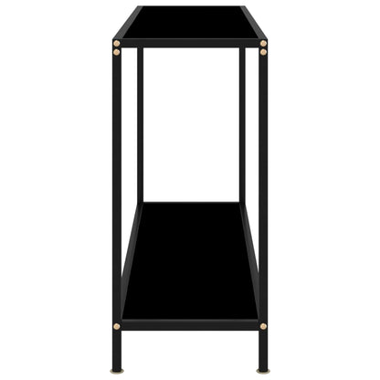 Avlastningsbord Konsollbord Svart 120x35x75 cm härdat glas