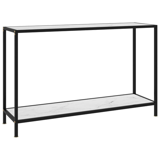 Avlastningsbord Konsollbord Vit 120x35x75 cm härdat glas