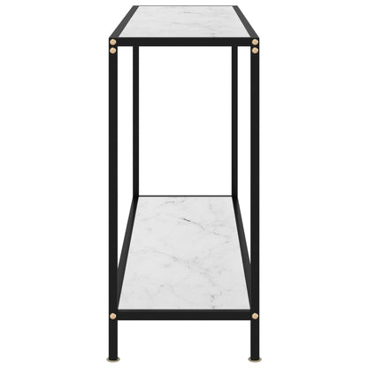 Avlastningsbord Konsollbord Vit 120x35x75 cm härdat glas